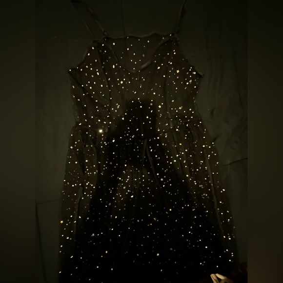 Black moon and stars see thru split dress - Picture 1 of 3